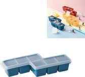Zelfgemaakte bouwstenen stijl ijsrooster mini creatieve siliconen bevroren ijsblokjesvorm (blauw)