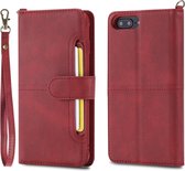 Voor iPhone 6 Plus / 7 Plus / 8 Plus Multifunctionele afneembare magnetische horizontale flip lederen tas met kaartsleuven en houder & portemonnee en fotolijst (rood)
