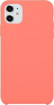 Voor iPhone 11 Effen kleur Solid Silicone Shockproof Case (Peach Red)