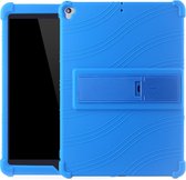 Voor iPad 10.2 / 10.5 tablet-pc siliconen beschermhoes met onzichtbare beugel (donkerblauw)