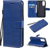 Voor Huawei Honor 30 Effen Kleur Horizontale Flip Beschermende Leren Case met Houder & Kaartsleuven & Portemonnee & Fotolijst & Lanyard (Blauw)