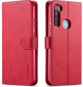 LC.IMEEKE voor Xiaomi Redmi Note 8 kalfsleer Horizontale flip lederen tas, met houder & kaartsleuven & portemonnee (rood)