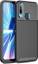 Beetle Series Carbon Fiber Texture Shockproof TPU Case voor Vivo Y17 / Y3 (Zwart)