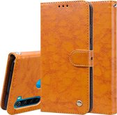 Voor Xiaomi Redmi Note 8 Business Style Oil Wax Texture Horizontal Flip Leather Case, met houder & kaartsleuven & portemonnee (geel)