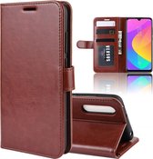 R64 textuur enkele vouw horizontale flip lederen tas voor Xiaomi MI CC9e / MI A3, met houder & kaartsleuven & portemonnee (bruin)