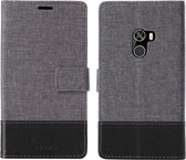 Voor Xiaomi Mi Mix MUMXA MX102 Horizontale flip-canvas stiksels Leren tas met houder & kaartsleuven & portemonnee (zwart)