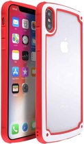 Voor iPhone X / XS Candy-gekleurde TPU transparante schokbestendige behuizing (rood)