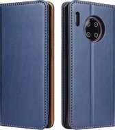 Voor Huawei Mate 30 Pro Fierre Shann PU lederen textuur horizontale flip lederen tas met houder & kaartsleuven & portemonnee (blauw)