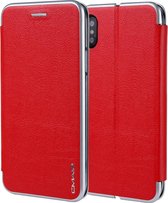 Voor iPhone XS / X CMai2 Linglong Series PC + PU horizontale flip lederen tas met houder en kaartsleuf (rood)