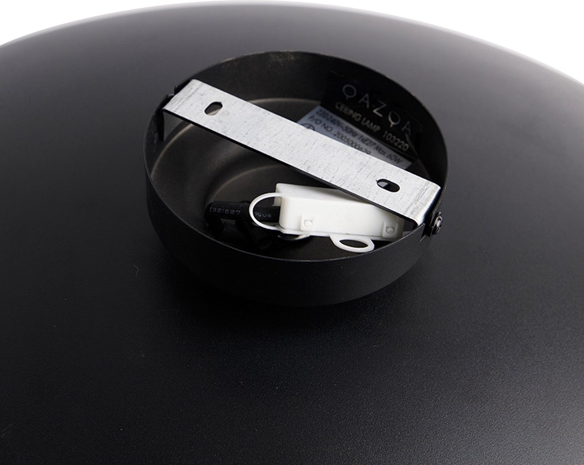 QAZQA Broom - Plafonnier - 1 Lumière - 36 Cm - Noir - Moderne