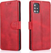 Voor Samsung Galaxy A51 / A71 Kalfsstructuur Magnetische Gesp Horizontale Flip Leren Case met Houder & Kaartsleuven & Portemonnee & Fotolijst (Rood)
