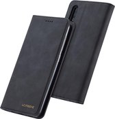 Voor Galaxy A50 LC.IMEEKE LC-002-serie Skin Hand Feeling PU + TPU Horizontale flip lederen tas met houder en kaartsleuf en portemonnee (zwart)