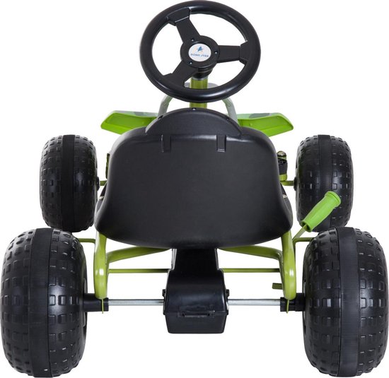 HOMCOM Skelter Met Handrem Kinder Trapauto Trapvoertuig Vanaf 3 Jaar Groen 341 025