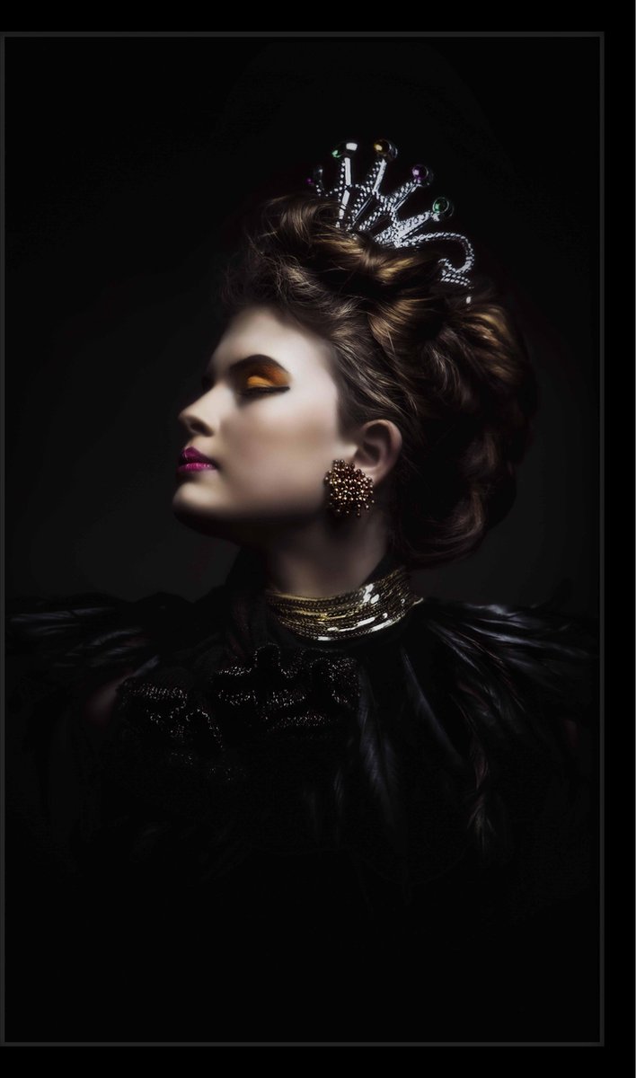 Schilderij - queen - Collectie faces - Fine Art Plexiglas met aluminium profiel - 70x118cm