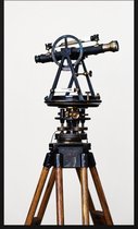 Schilderij - telescoop - Collectie heritage - Forex met zwarte lijst - 70x118cm