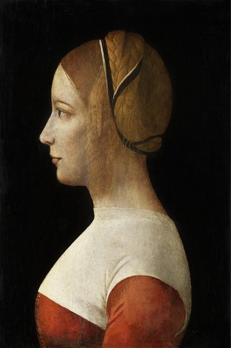 Schilderij - portret van vrouw -uit 1830 - Collectie ART Facsimile - Dibond wit - 98x148cm