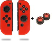 Siliconen Joy-Con Controller Hoesjes + Gaming Thumbsticks (1 Set = 2 Thumbgrips) | Beschermhoes Skin | Geschikt voor Nintendo Switch & Lite | Softcover Case | Thumb grips | Grip |