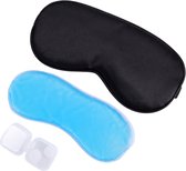 ATMERCE Oogmasker Gel en Slaapmasker met Siliconen Oordoppen voor Slapen - Blinddoek - Earplugs - Wallen - Anti Rimpel