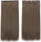 Clip in hair extensions 1 baan straight bruin - 8#