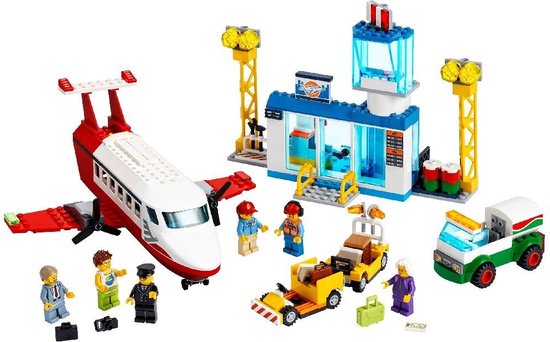 LEGO City 60261 L'aéroport central, Jouet Educatif Avion Camion