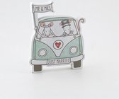 Goldbach - Houten decoratie muizen "Just Married" - 16x3x20 cm