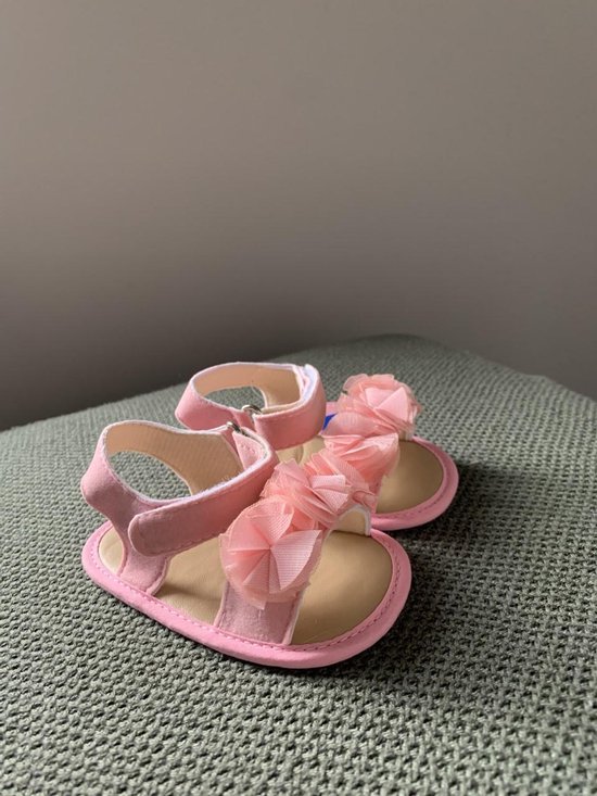 Meisjes sandaal zomer schoentje roze bloementjes 6-12 mnd | bol.com