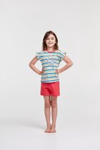 Woody pyjama meisje - multicolor gestreept - octopus - 211-1-PSG-S/917 - maat 128