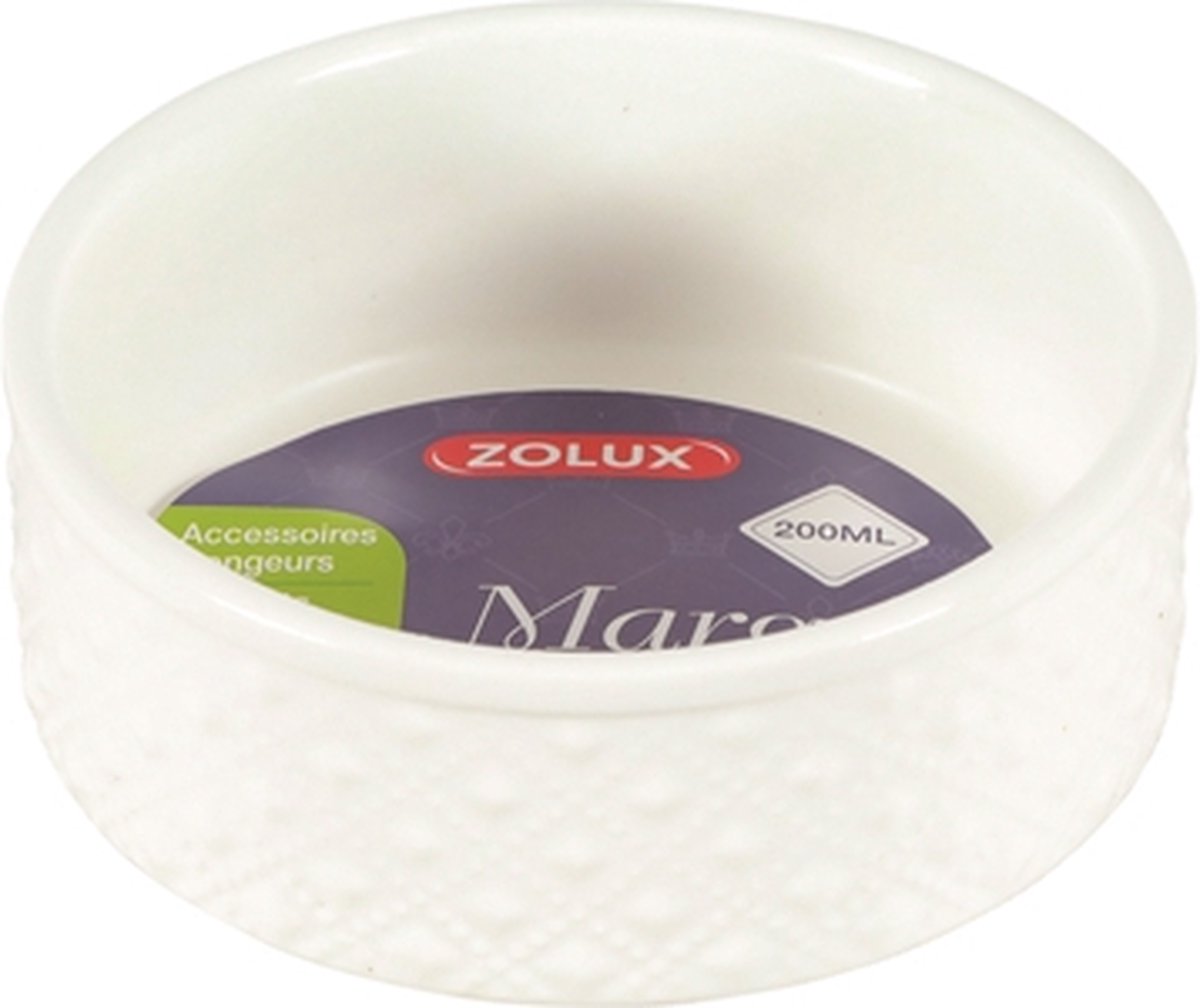 Zolux voerbak knaagdier margot wit - 200 ml 10x10x4 cm - 1 stuks - Zolux