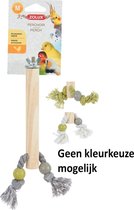 Zolux zitstok hout met touw assorti - 2x1,5x17 cm - 1 stuks