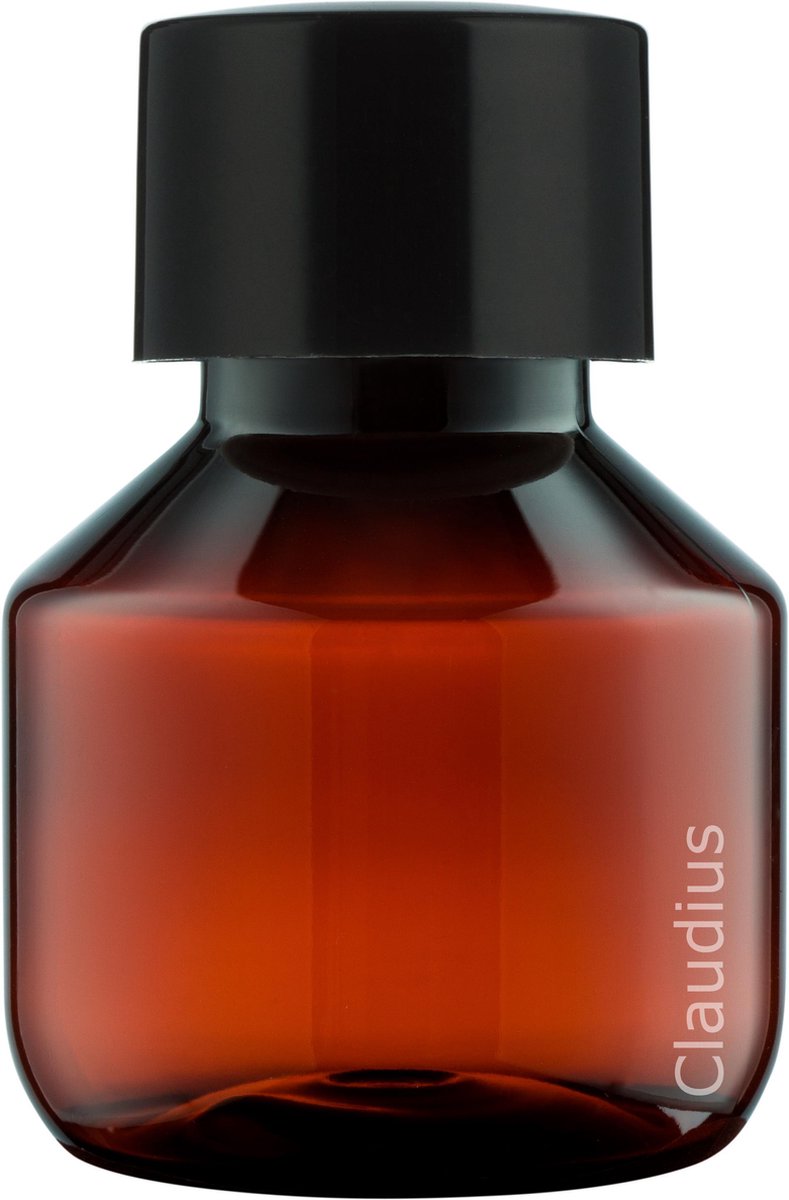 Lege Plastic Fles 50 ml PET Amber bruin - met zwarte dop - set van 10 stuks - Navulbaar - Leeg