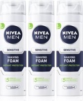 Nivea Men Sensitive Scheerschuim 0% Alcohol - Voordeelverpakking 3 x 200 ml