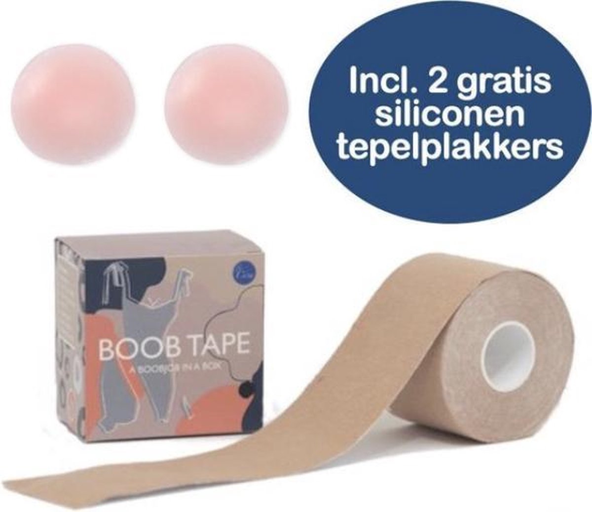 Le civa Boob Tape - Tepelplakkers roze - Plak BH - Borst Tape - Push up BH - 5 meter - Lichte Huids