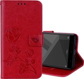 Voor Geschikt voor Xiaomi Redmi Note 4X Roses Pressed Flowers Pattern Flip Leather Case met houder & kaartsleuven & portemonnee (rood)