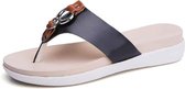 Eenvoudige antislip casual strandpantoffelsandalen voor dames (kleur: zwart maat: 39)