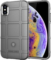 Volledige dekking schokbestendige TPU Case voor iPhone XS (grijs)