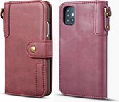 Voor Galaxy A51 koeienhuid textuur horizontale flip lederen tas met houder & kaartsleuven & portemonnee & lanyard (rood)