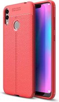 Litchi Texture TPU schokbestendig hoesje voor Huawei Honor 8C (rood)