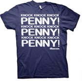 The Big Bang Theory Heren Tshirt -S- Penny Knock Knock Knock Blauw