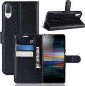 Litchi Texture Horizontal Flip Leren Case voor Sony Xperia L3, met Portemonnee & Houder & Kaartsleuven (Zwart)