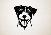 Wanddecoratie - Hond - Jack Russel 3 - M - 64x60cm - Zwart - muurdecoratie - Line Art