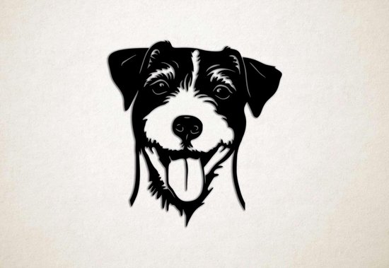 Décoration murale - Chien - Jack Russel 3 - M - 64x60cm - Zwart - décoration murale - Line Art