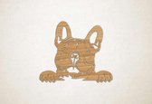 Wanddecoratie - Hond - Franse bulldog 3 - S - 45x53cm - Eiken - muurdecoratie - Line Art