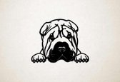 Wanddecoratie - Hond - Shar-Pei 3 - XS - 23x29cm - Zwart - muurdecoratie - Line Art