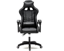 VDD Gaming - Game stoel - Gaming - Bureaustoel - Gamestoel Zwart - Met Nekkussen & Verstelbaar Rugkussen - Silicone Game Stoel - Draaistoel - Ergonomische Game Stoel - Gamestoelen - Hoogte Verstelbaar - Zwart