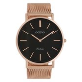 OOZOO Vintage series - Rosé gouden horloge met rosé gouden metalen mesh armband - C9924 - Ø44