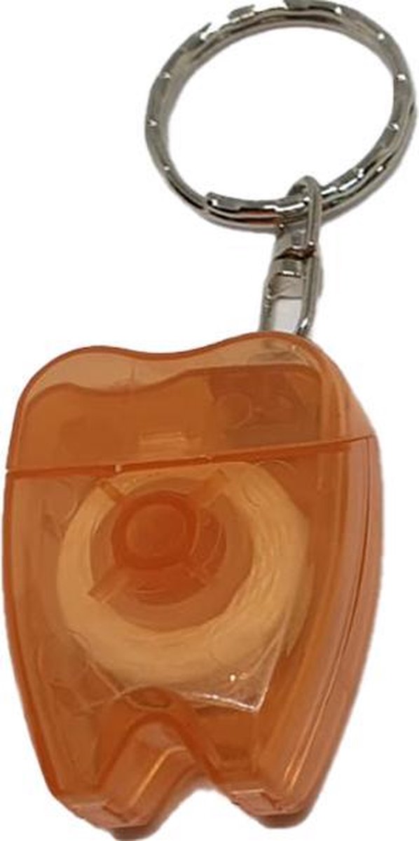 Goedkoopste Tanden Floss Sleutelhanger – Flossen – Flossdraad – Oranje Doorzichtig - oDaani
