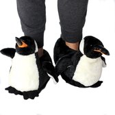 Pluche pinguin dierensloffen/pantoffels voor volwassenen - Dames/heren - Pinguinsloffen XL (42-44)
