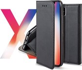 Apple Iphone X/XS Smart Case met unieke slimme magneet sluiting, inclusief stand functie. Wallet book hoesje in extra luxe TPU leren uitvoering, business kwaliteit