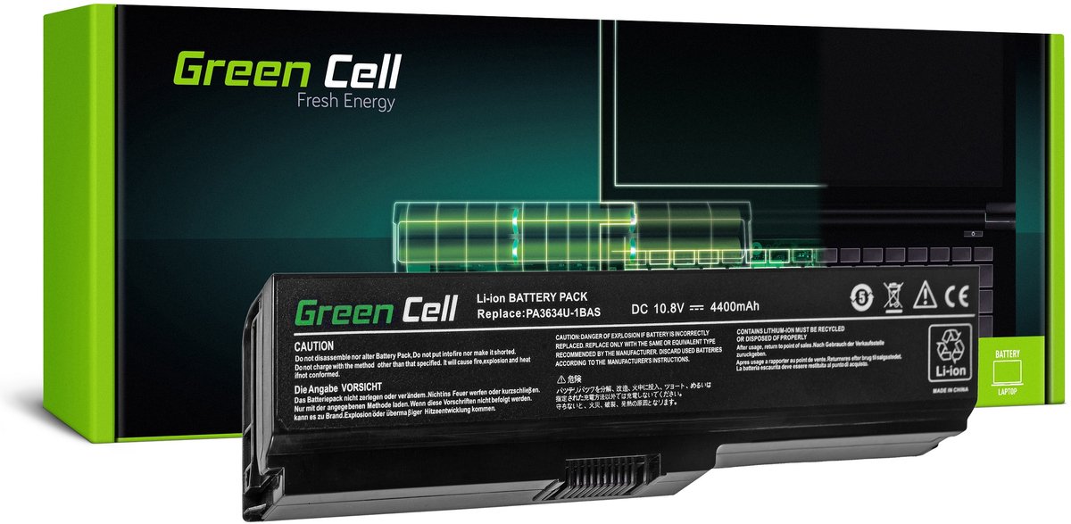 GREEN CELL Batterij voor Toshiba Satellite A660 A665 L650 L650D L655 L670 L670D  PA3634U-1BRS / 11,1V 4400mAh