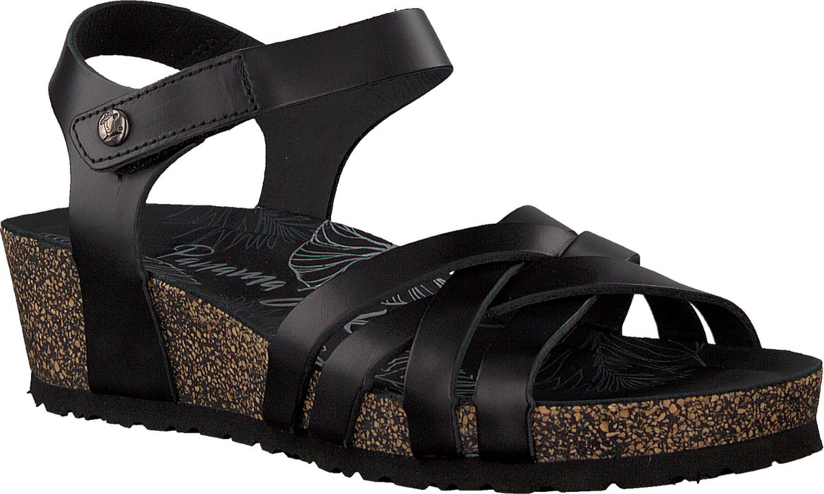 Panama Jack CHIA NATURE B2 - Volwassenen Sandalen met hakDames Sandalen -  Kleur: Zwart | bol.com